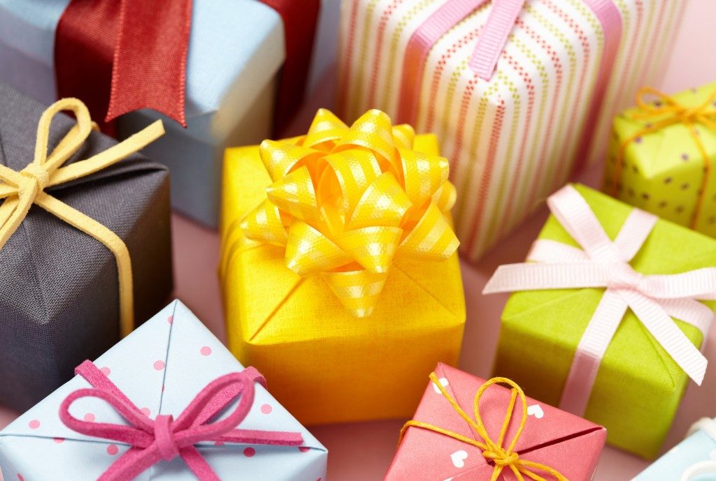 different wrapped gifts