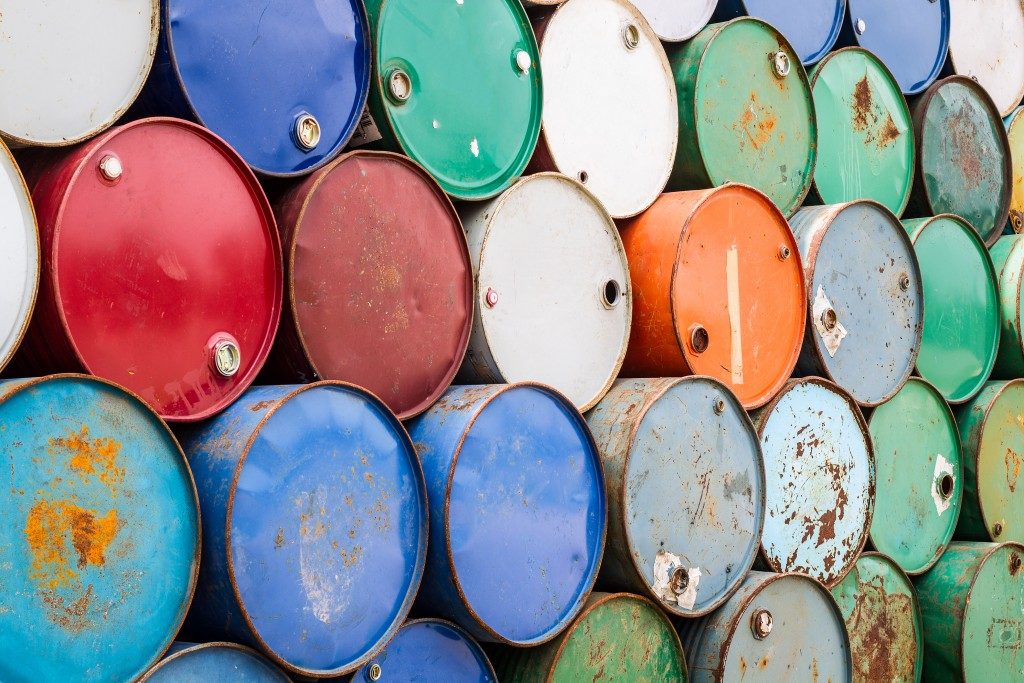 The Photo of Oil barrels background texture