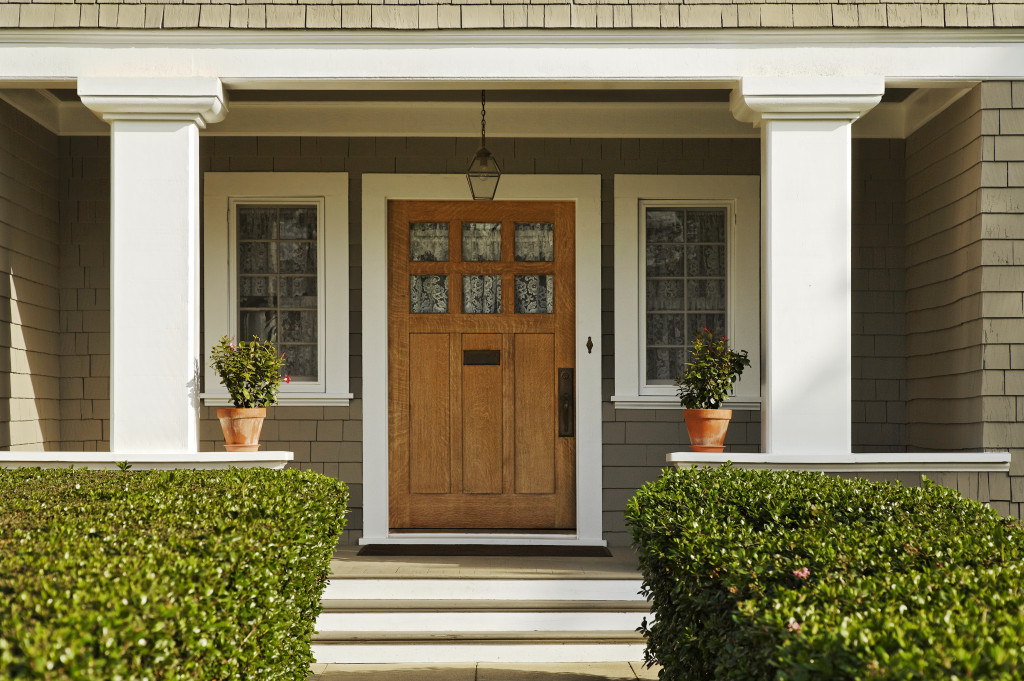 house entrace wood door